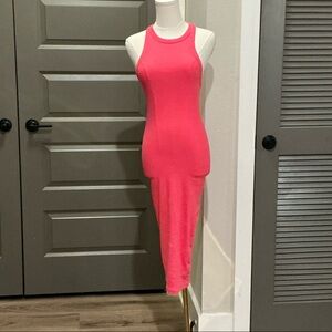 Zara Bold Pink Bodycon Midi Dress